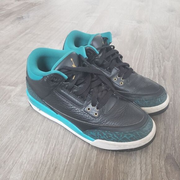 Nike Air Jordan 3 Retro GS Rio Teal Black 441140-018 Youth 6.5Y Shoes Sneakers - Picture 3 of 14